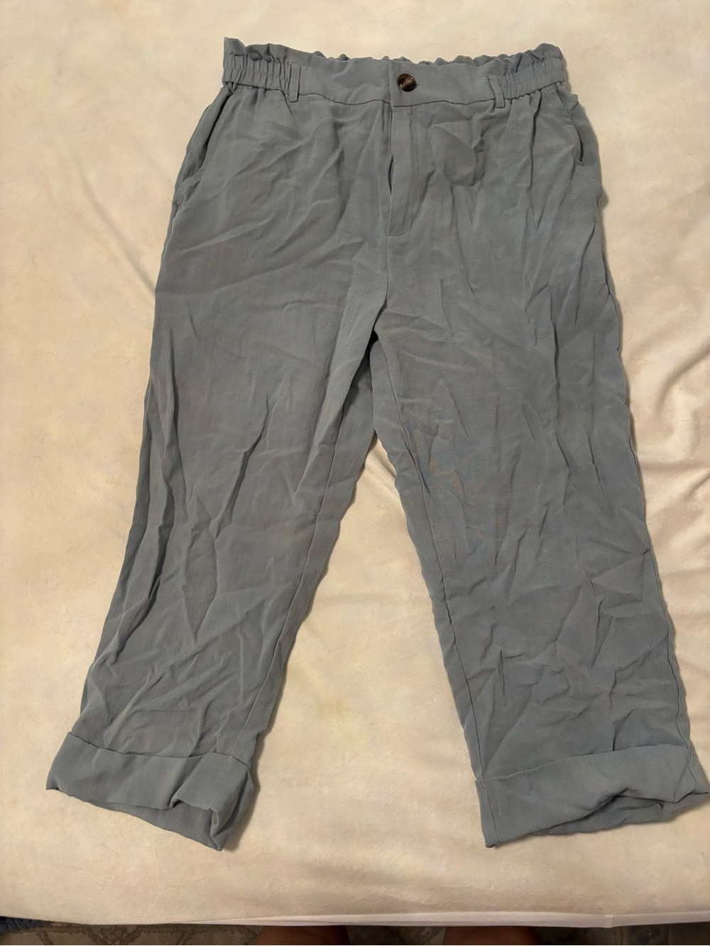 HALARA Women’s Light Blue/Gray Elastic Waist Chinos